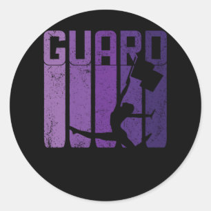 Color Guard Marching Band Flag Girl Cheerleading C Classic Round Sticker