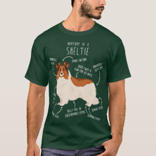 Color Headed White Sheltie Shetland Sheepdog Anato T-Shirt