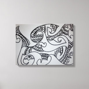 Color It Yourself Maori Motif  Canvas Print
