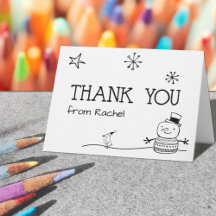 Color It Yourself Snowman Thank You