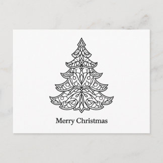 🖤 Color Me Merry – DIY Christmas Tree Postcard 🎄