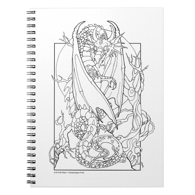 COLOR ME Spiral Notebook Fantasy Dragon (Front)