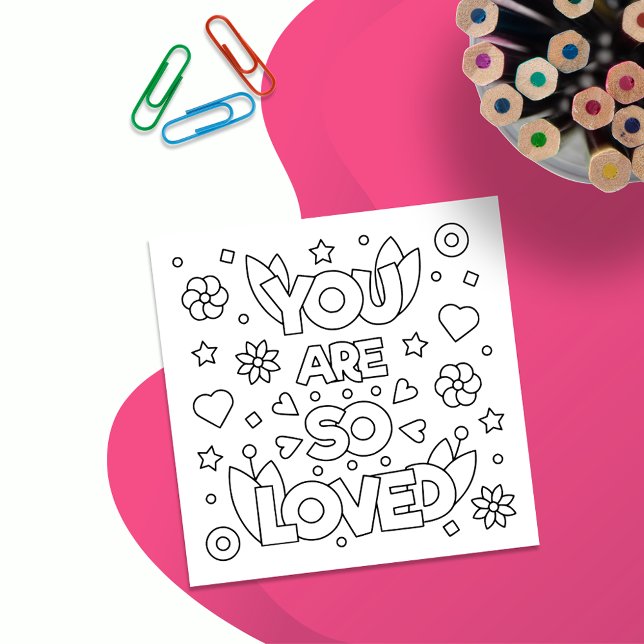 Color Me You Are So Loved Inspire Activity Card (Creator Uploaded)
