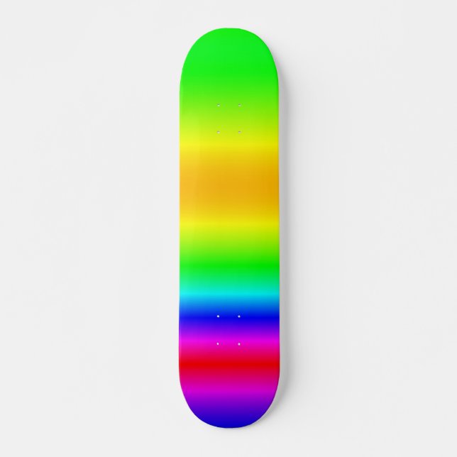 Color Mix Rainbow  Watercolor Skateboard (Front)