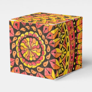 Color Orange Mandala Original Art Favour Box