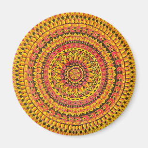 Color Orange Mandala Original Art Magnet