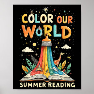 Color Our World Summer Reading Book Art For Kids & Poster