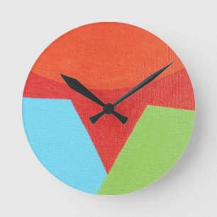 Color Over Time Abstract Round Clock