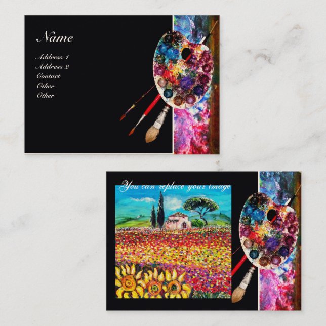 COLOR PALETTE, PAINTER,ARTIST PHOTO TEMPLATE BUSINESS CARD (Front/Back)