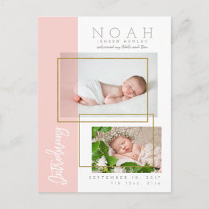 COLOR PANELS BIRTH ANNOUNCEMENT POSTCARD