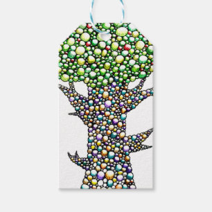 Color Pencil Bubbles Tree Drawing Art Gift Tags