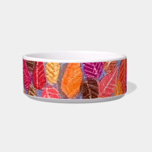 Color Pencil Fall Foliage Leaves Drawing Bowl