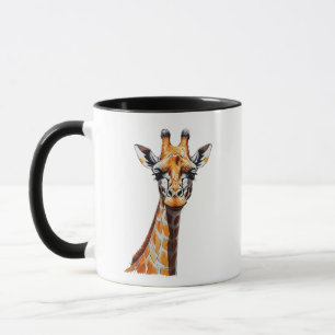 Color Pencil Giraffe Sketch – Artistic Hand-Drawn Mug