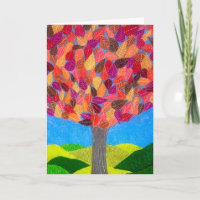 Color Pencil Tree with Leaves Drawing Birthday