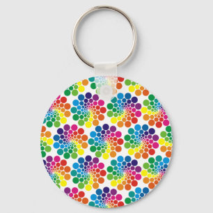 Color Points Circle Pattern + your background Key Ring