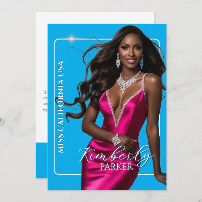 Color Pop Cutout Pageant Autograph Printed Card (Front/Back)