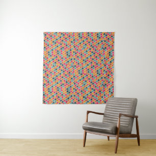 Color Pop Geometric Design – Modern Abstract Style Tapestry