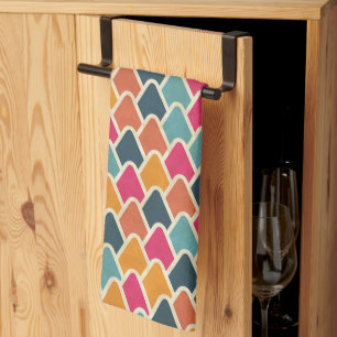 Color Pop Geometric Design – Modern Abstract Style Tea Towel