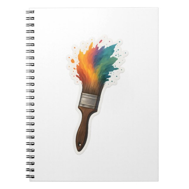 Color Splash Paintbrush Notebook (Front)