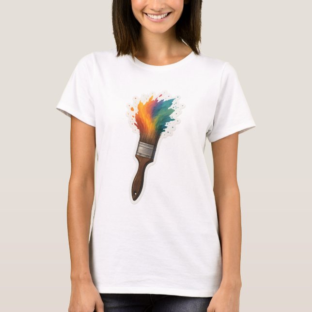 Color Splash Paintbrush T-Shirt (Front)