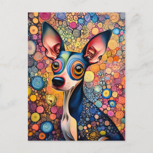 Color Splash Pop-Art Dog Portrait Postcard