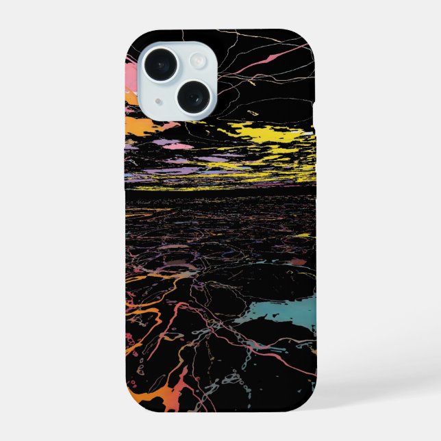 Color Splatter on the Horizon iPhone 15 Case (Back)