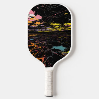 Color Splatter on the Horizon Pickleball Paddle