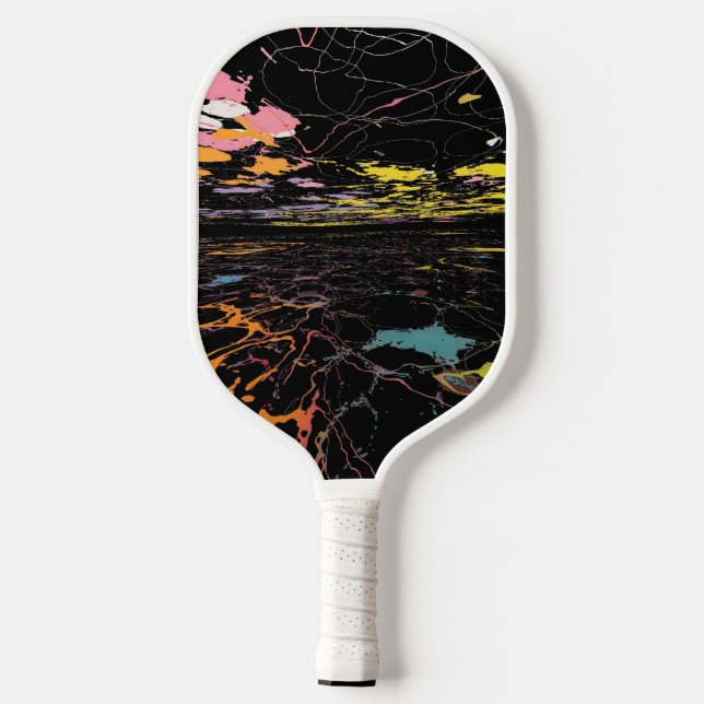 Color Splatter on the Horizon Pickleball Paddle (Back)