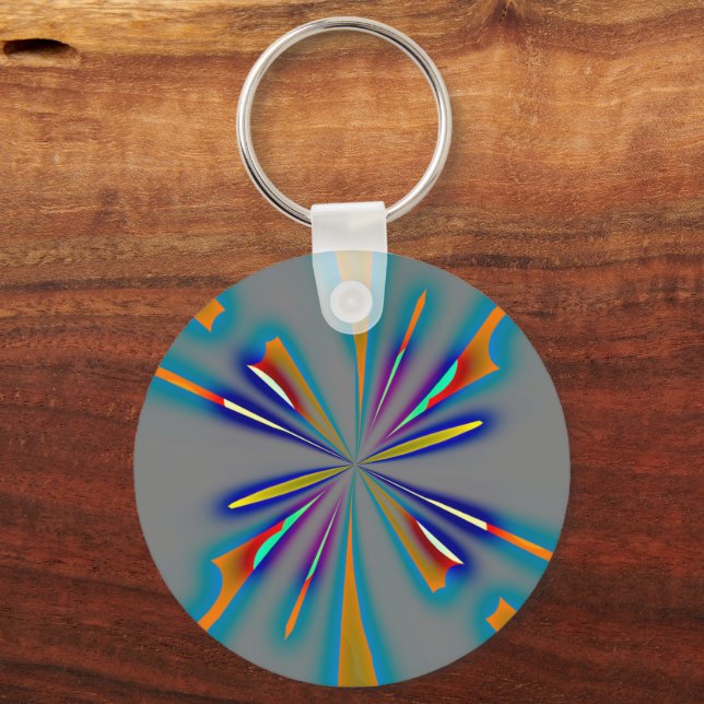 Color Starburst on Grey Key Ring (Back)