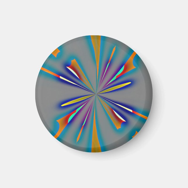 Color Starburst on Grey Magnet (Front)