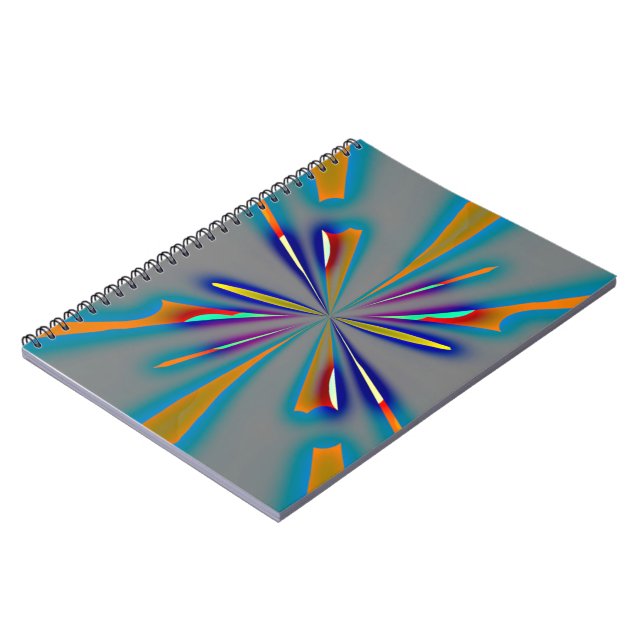 Color Starburst on Grey Notebook (Left Side)