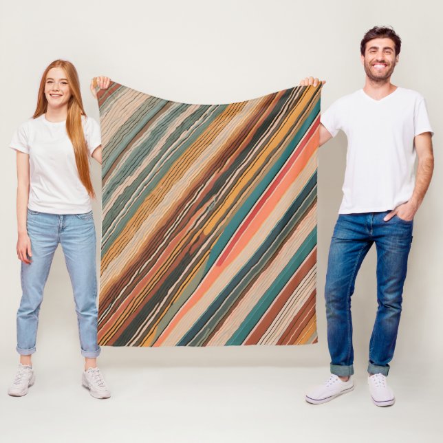 Color stripes fleece blanket (In Situ)