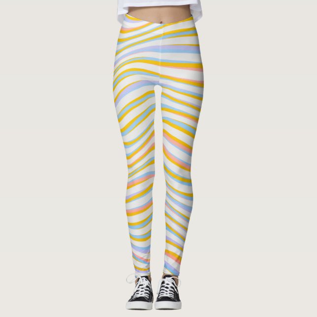 Color Stripped Design Leggings (Front)