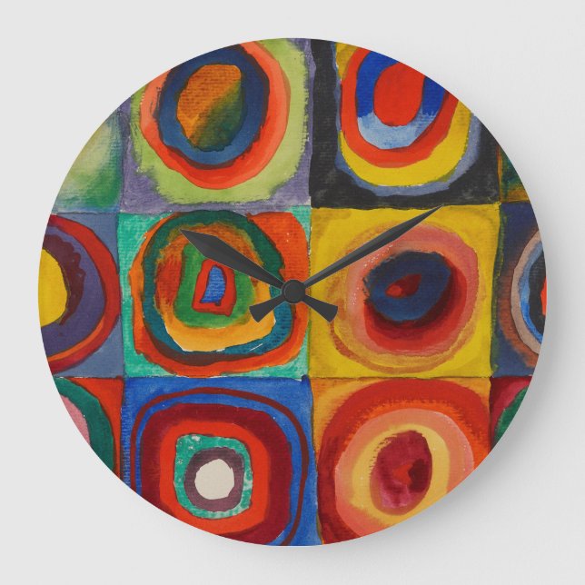 Color Study, 1913 by Wassily Kandinsky Large Clock (Front)