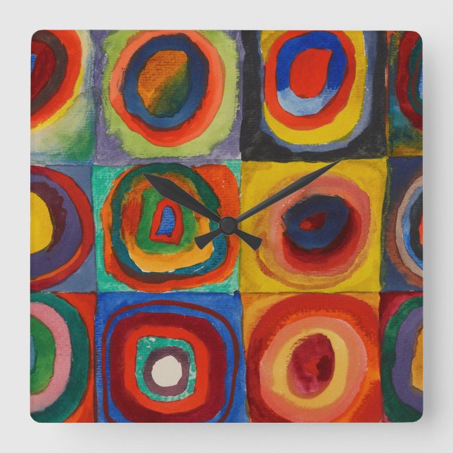Color Study, 1913 by Wassily Kandinsky Square Wall Clock (Front)