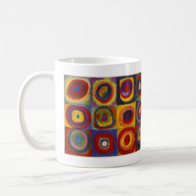 Color Study Squares With Concentric Circles Coffee Mug (Left)