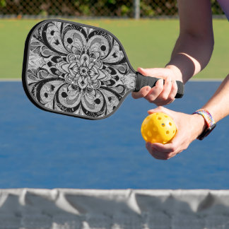 Color Symphony Mandala – Bold Psychedelic Floral Pickleball Paddle