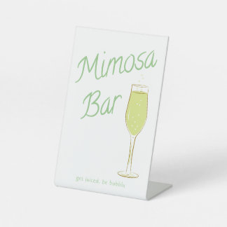 Color Versatile Bridal Brunch Mimosa Bar Pedestal Sign