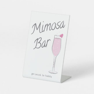 Color Versatile Bridal Brunch Mimosa Bar Pedestal Sign