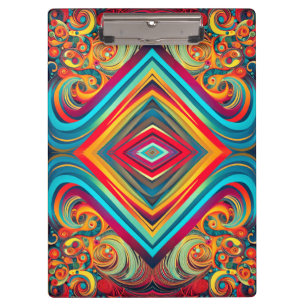 Color Wave Fusion – Modern Abstract Swirl Art Clipboard
