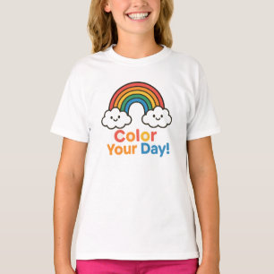 Color Your Day Bright Rainbow Graphic T-Shirt