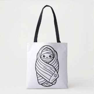 Color Your Own Kawaii Beach Mummy Starfish Tote Bag