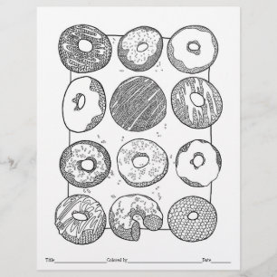 COLOR YOUR OWN Knit Doughnuts Colouring Page