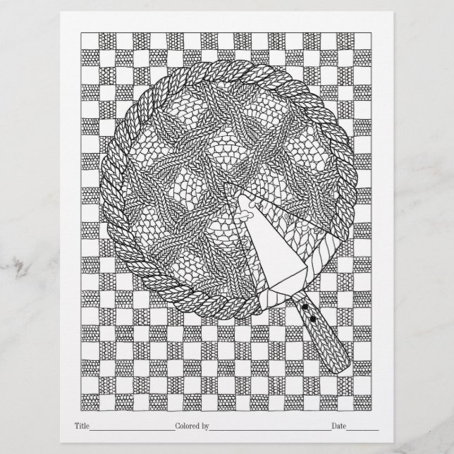 COLOR YOUR OWN Knitted Cut Pie Colouring Page (Front)