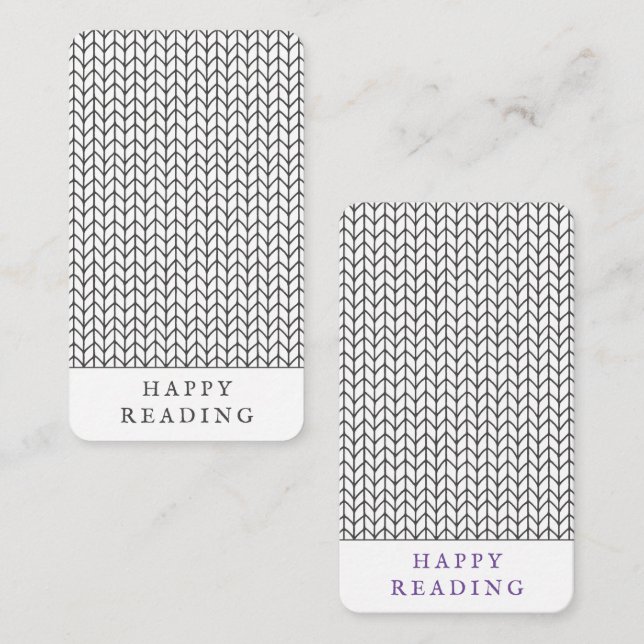 COLOR YOUR OWN Knitting Bookmark Card + Text (Front/Back)