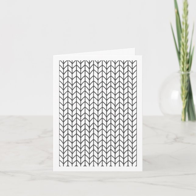 COLOR YOUR OWN Knitting Note Card / Vertical (Front)