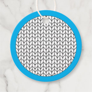 COLOR YOUR OWN Knitting Round Gift Tags / Blue