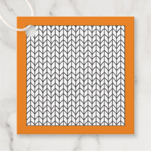 COLOR YOUR OWN Knitting Square Gift Tags / Orange