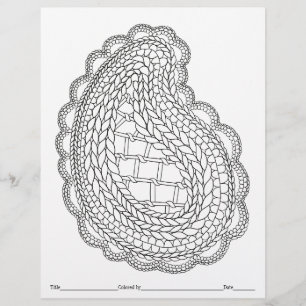 COLOR YOUR OWN Paisley Knitting Colouring Page