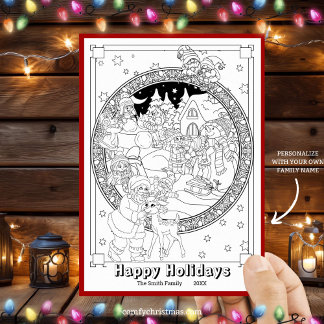 Color Your Own Personalized Christmas Holiday Card